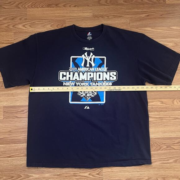 Yankees 2009 Champions Shirt XXL/2XL Majestic MLB World Series Graphic Tee Navy - Picture 4 of 6